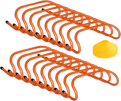 Sports Speed Hurdles Training Speed Agility Hurdles with 10 Marker Cone for Soccer Basketball