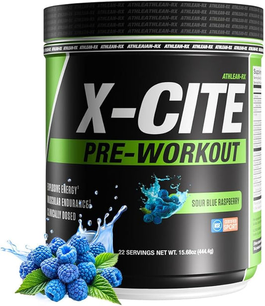 X-CITE Pre-Workout by ATHLEAN-X - Enhanced Formula with Beta-Alanine, Creatine & Caffeine for
