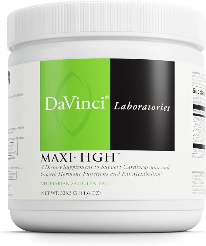 DAVINCI Labs Maxi-HGH - Amino Acid Supplement to Support Cardiovascular System, Muscle Recovery, Human Growth Hormone Release and Fat Metabolism* - Gluten-Free - Vegetarian - 328.5 g Powder
