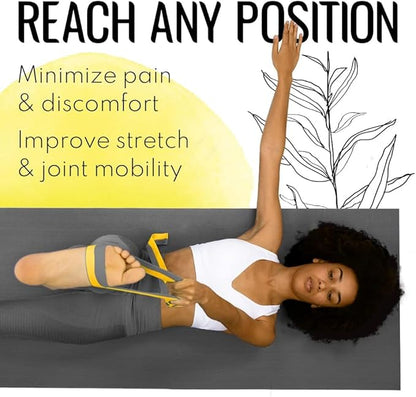 TECEUM Yoga Strap & Mat Strap – 2 IN 1 – Cotton – 6 ft 8 ft 10 ft (30+ colors) – Adjustable Non-Slip Belt for Yoga, Pilates, Stretching, Physical Therapy, Fitness & Home Workout – For Carrying Mats