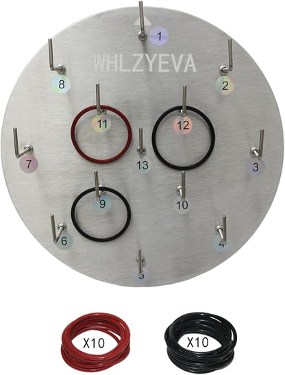 Aluminum Alloy Plate Portable Hook Ring Toss Game, Fun Backyard Lawn Toss for Family Carnival Party Games, Picnic & BBQ Entertainment