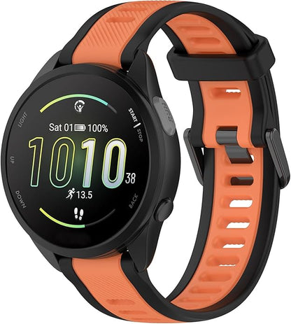 Compatible with Garmin Forerunner 165 Watch Band, 20mm Width Silicone Replacement Bands for Garmin Vivoactive 3 / Vivoactive 5 / Forerunner 55, 245, 645 Music Smartwatch