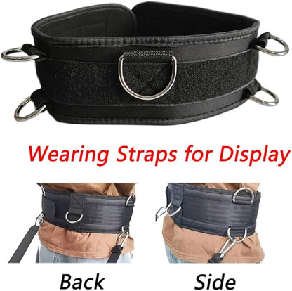 Fitness Resistance Belt Multi Functional Fitness Belt with 5 Rings for Weight Training and Resistance Training of Load Carrying Pull Up Belt Squat