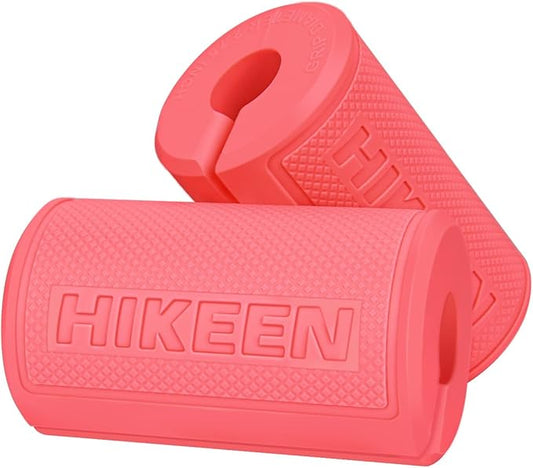 Hikeen Thick Bar Dumbbell Grips,Non Slip Hard Rubber Barbell Grips,Grips for Weight Lifting, Muscle Building-1.77", 2", 2.25" & 2.75" Outer Diameter