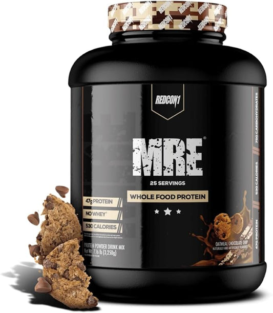 REDCON1 MRE Protein Powder, Oatmeal Chocolate Chip - Meal Replacement Protein Blend Made with MCT