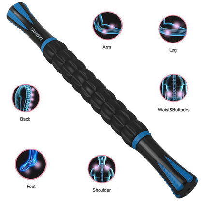 YANSYI Professional 9-Roller Deep Tissue Massage Stick - Portable Muscle Recovery Roller for