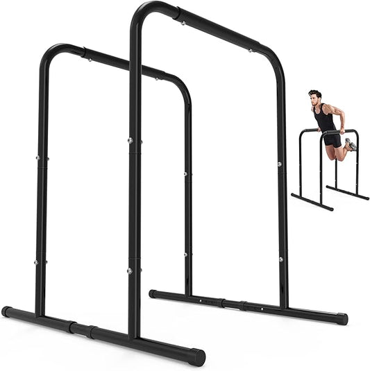 leikefitness Pull Up Dip Station Strength Training Dip Stands Station Tricep Dips Push-Ups For Home Gym