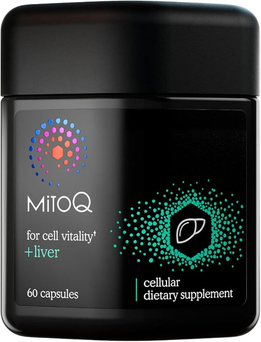 MitoQ +Liver Premium CoQ10 Antioxidant - Contains Mitoquinol Mesylate, Choline, Milk Thistle