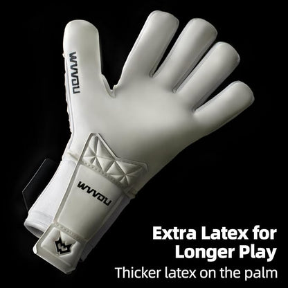 WVVOU Soccer Goalie Gloves for Adults and Youth, High Performance Goalkeeper Gloves with 5 Detachable Finger Saves, Soccer Gloves with 4mm Sticky Latex Palm