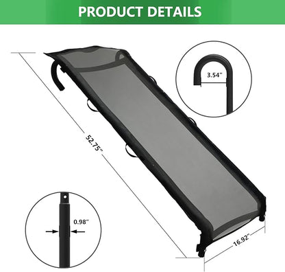 Eurmax USA Universal Easy-to-Assemble Trampoline Slide Ladder, Heavy Duty Steel Trampoline Accessory Slide for Kids Climb Up&Slide Down/Black with Shoes Pocket