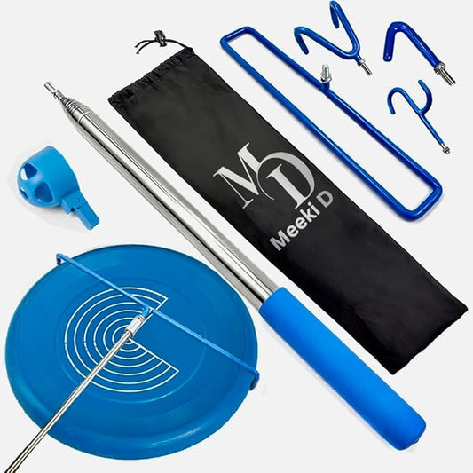 MD 5 in 1 Extendable Disc Golf Retriever. (16FT) Telescopic Disc Golf Retriever Durable Stainless