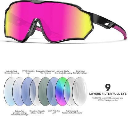 BEACOOL Polarized Running Sunglasses for Men Women UV400 Protection TR90 Sport Sunglasses for Fishing Cycling Baseball