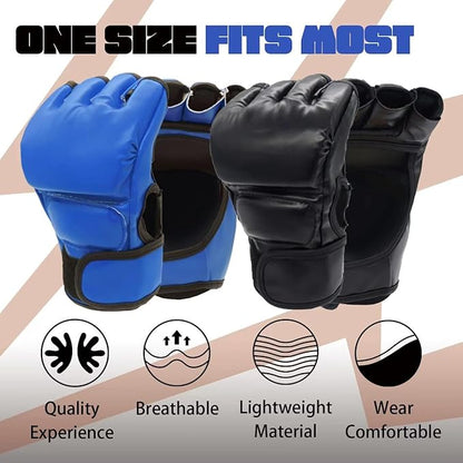 2 Pairs Boxing Gloves Kickboxing Gloves for Men Women Beginner Professional Shockproof Leather Sparring Training Gloves Set MMA Gloves