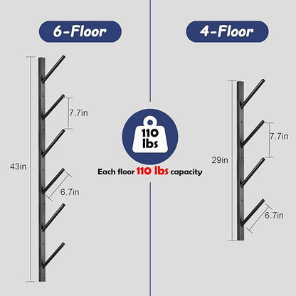 Skateboard Rack Wall Mount ??Skateboard Wall Hanger, Snowboard Display Wall Mount, Ski Holder | 6-Floor Skateboard & Ski & Snowboard Storage Rack | Snowboard & Ski Lover Gifts