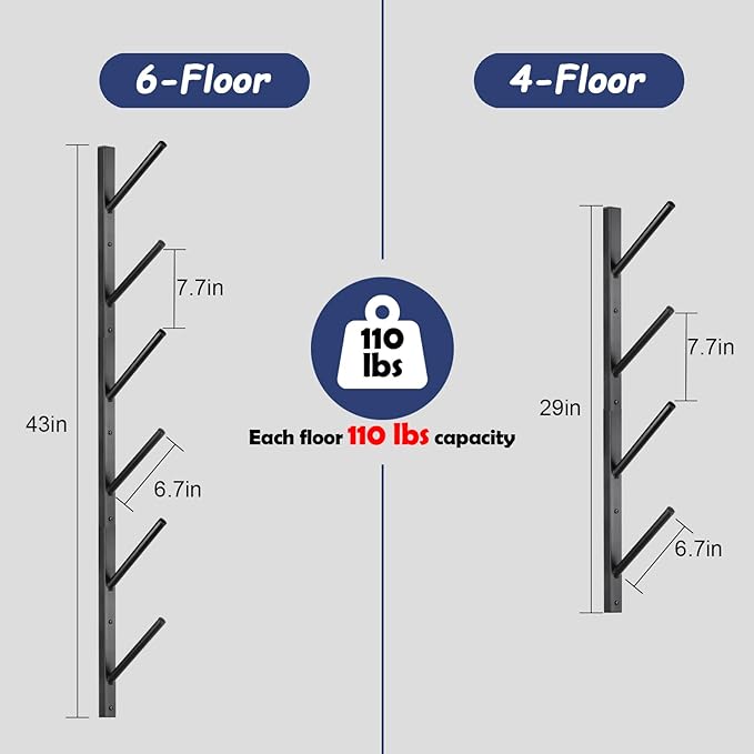 Skateboard Rack Wall Mount ??Skateboard Wall Hanger, Snowboard Display Wall Mount, Ski Holder | 4-Floor Skateboard & Ski & Snowboard Storage Rack | Snowboard & Ski Lover Gifts