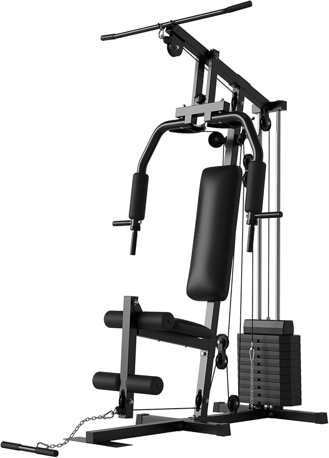 Home Gym, Multifunctional Weight Machine, Full Body Workout Station Exercise Equipment, All in One Home Gym with Pulley System for Strength Training