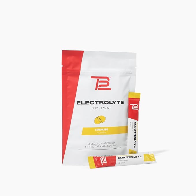 TB12 Electrolytes Powder Packets Lemonade ??Mineral-Rich Electrolyte Powder for Fast Hydration by Tom Brady - Natural, Low Sugar, Vegan, Gluten-Free, Easy to Mix - 15 Stickpacks