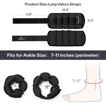 Sportneer Adjustable Ankle Weights, 2-7 lb per Pair, Removable Weights