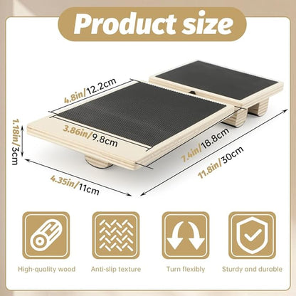 Ankle Balance Board Foot Strengthener, Single Foot Balance Board with 1 pair Ankle-protectors for Relieving Sprained Ankle/Stability Training/Posture Corrector