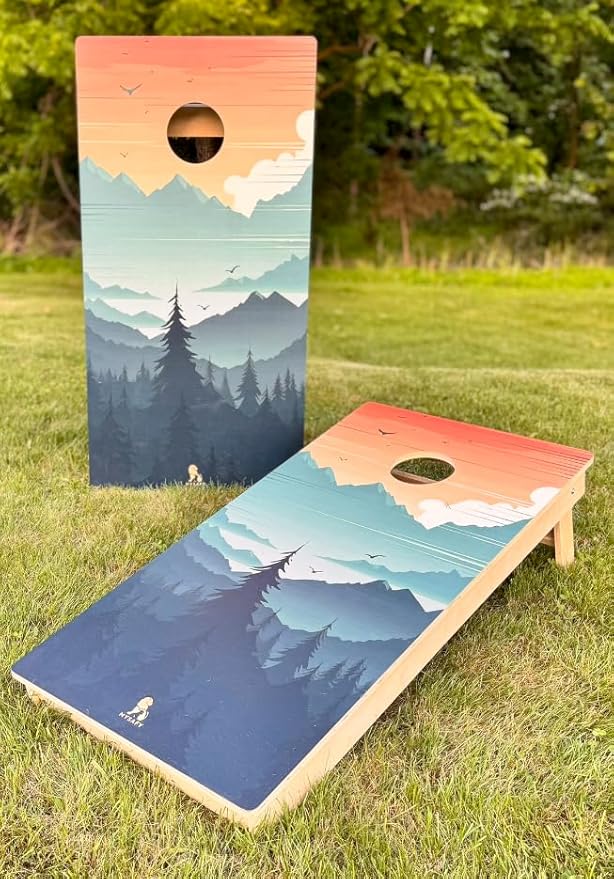 Solid Wood Cornhole Board Set 2 Boards with Bean Bags by Mysafy