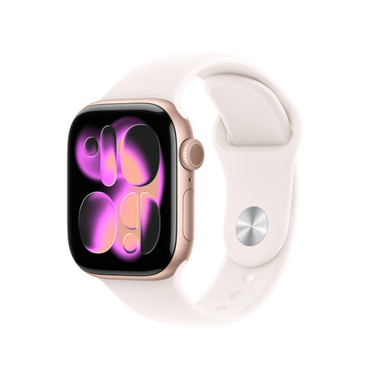 Apple Watch Series 11 [GPS 42mm] Smartwatch with Rose Gold Aluminum Case with Light Blush Sport