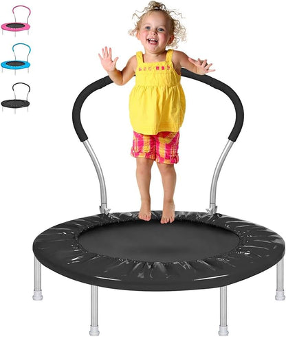 36-Inch Kids Trampoline with Handle - Indoor Mini Tranpoline for Toddlers, Small Fitness Rebounder for Indoor and Outdoor Use