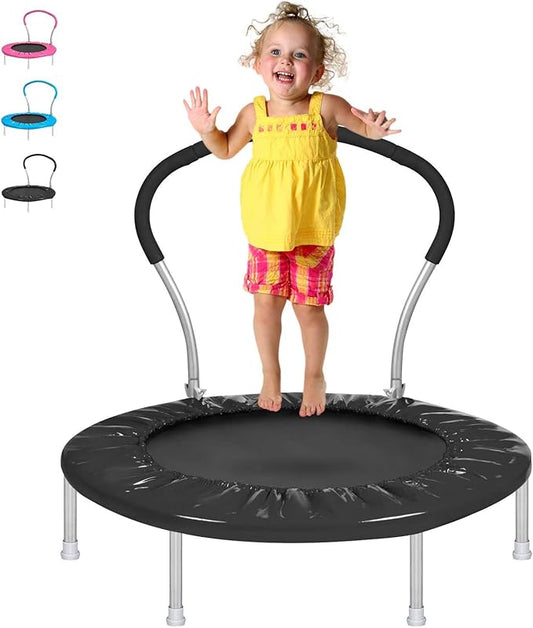 36-Inch Kids Trampoline with Handle - Indoor Mini Tranpoline for Toddlers, Small Fitness Rebounder for Indoor and Outdoor Use