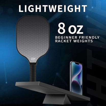 99.9% T300 Carbon Fiber Lightweight Pickleball Paddles Set of 2 Indoor Outdoor Games Equipment Beginner Intermediate Pro Sports Accessories Gifts