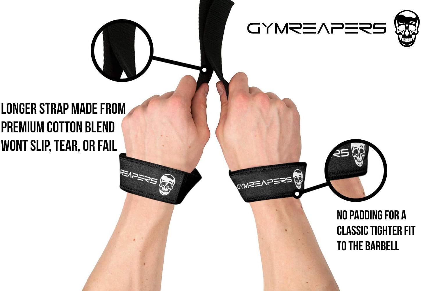 Gymreapers Lifting Wrist Straps for Weightlifting, Bodybuilding, Powerlifting, Strength Training, &