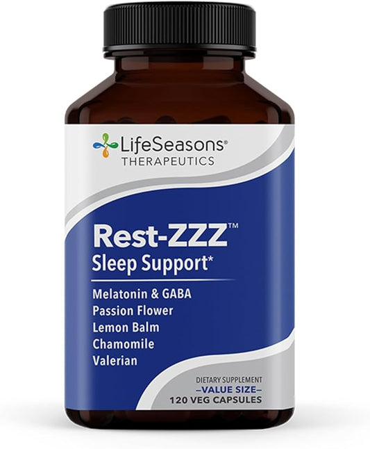 LifeSeasons Rest-ZZZ - Natural Sleep Support Supplement - Fall Asleep & Stay Asleep - Calms Nervous