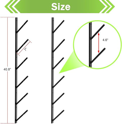 Skateboard Wall Mount, 6-Tier Skate Board Rack Wall Mount, Snowboard Storage Longboard Deck Organizer, Skateboard Wall Display Hanger Holder
