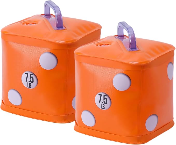 Travel Dumbbells, Water Filled Dumbbells Set, Fitness Exercise Dice 15/20 lbs, Portable Fitness Equipment, Fun for Strength Training, Core Training