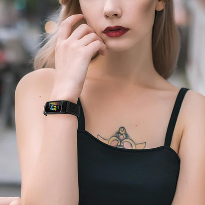 Braided Band Compatible with Fitbit Charge 6/Fitbit Charge 5, Soft Nylon Solo Loop Adjustable Replacement Wristband for Women Men