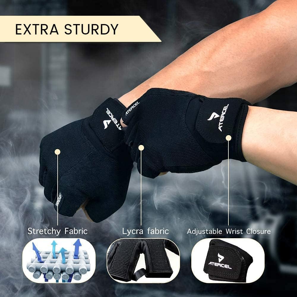 ATERCEL Workout Gloves for Men and Women, Exercise Gloves for Weight Lifting, Cycling, Gym