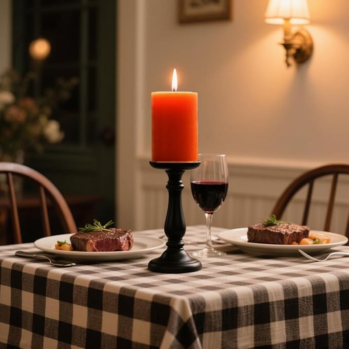 6 Packs 2.75x3.25 Inch Orange Pillar Candles, Unscented Dripless Non-Toxic Smokeless Fall Colored Autumn Cylinder Candles for Thanksgiving Home Dinner Table Decoration Emergency Power Outage