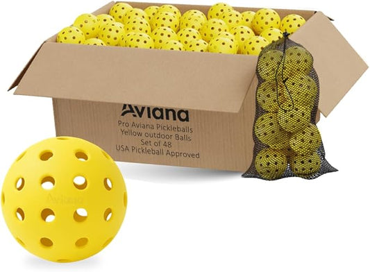 Aviana Outdoor Pickleball Balls - USAPA Approved for Tournament Play | Durable 40-Hole Design |