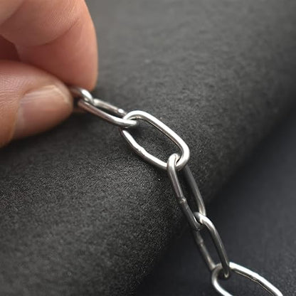 1/16 inch(1.5mm) Wire Diameter Stainless Steel Safety Chains 20 inch Long Link Rings Light Duty Coil Chain for Hanging Pulling Towing, 1/16"x 20" (2Pcs)