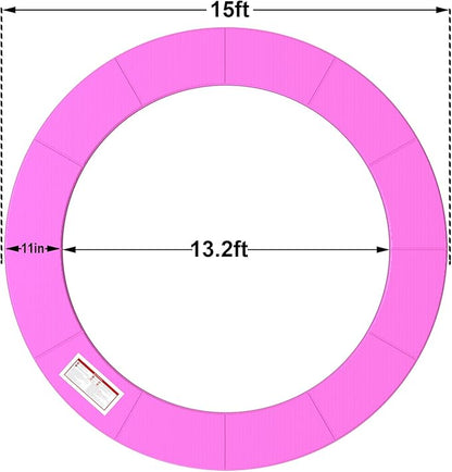 LANGXUN Universal Trampoline Repalcement Safety Pad, 8ft 10ft 12ft 14ft 15ft 16ft Waterproof Surround Spring Foam Cover for Round Frame