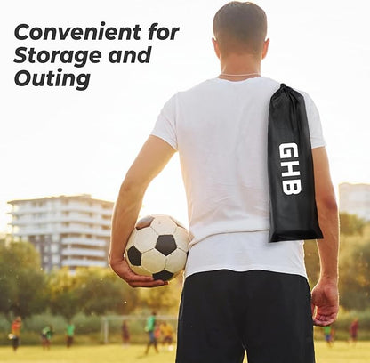 GHB Pro Agility Ladder Soccer Kick Trainer Set 20ft 12 Rung 10 Cones and 4 Stakes Speed Agility Football Training Equipment with Carrying Bag