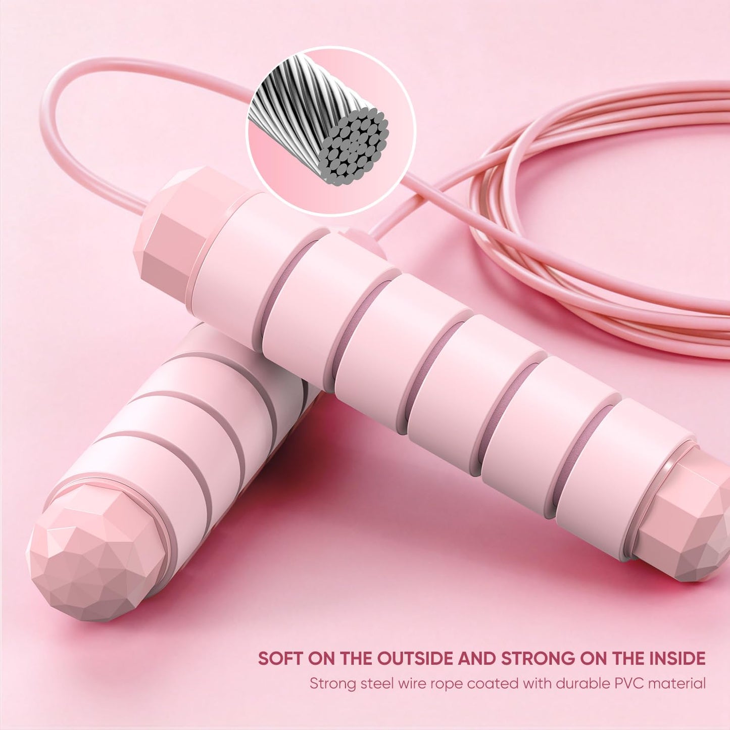 Jump Rope, Tangle-Free Rapid Speed Jumping Rope Cable with Ball Bearings for Women, Men, and Kids