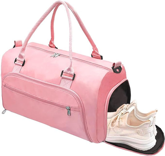 woogwin Gym Bag for Men & Women with Shoes & Wet Compartment Waterproof Duffle Bag for Travel