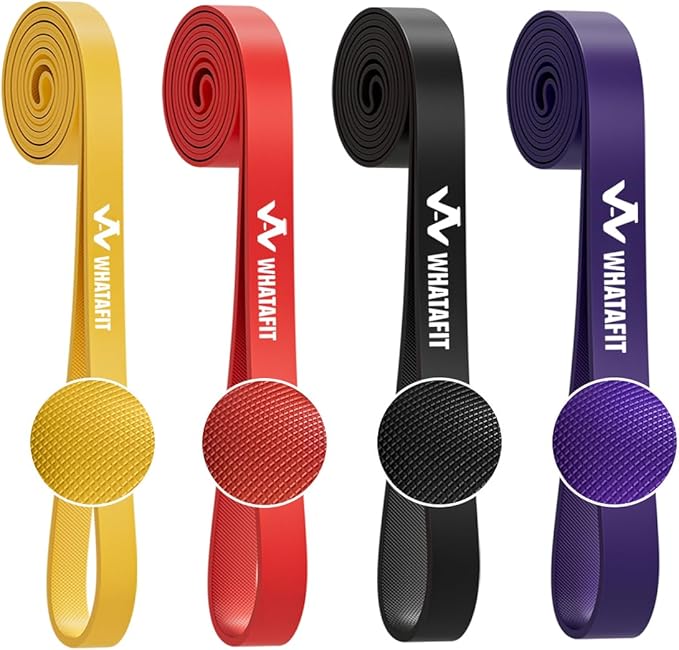 WHATAFIT Resistance Bands, Pull Up Assistance Bands, Exercise Bands, Workout Bands Set for Men and Women Home Fitness, Body Stretching, Strength Training, Physical Therapy