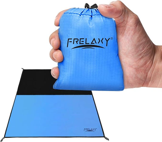 Frelaxy Pocket Picnic Blanket, Waterproof Sandproof Beach Mat, Compact Camping Tarp for Festivals