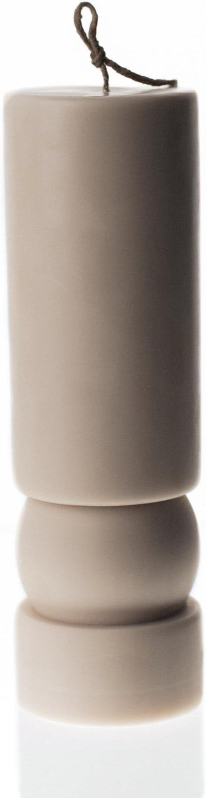 LAWA Zen Candle - Beautiful Handmade Pillar Scented Soy Wax Elegant Aesthetic Candle Housewarming Gift Home Room Shelf Decor Idea (Light Beige)