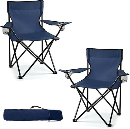 2 Pack Lightweight Camping Chairs for Adults & Teens, 250LBS Capacity Foldable Portable Chairs with Carry Bag, Compact Design for Camping, Beach, Picnics, and Outdoor Events