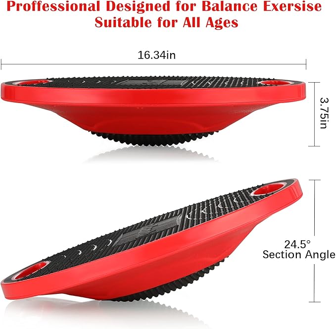 NALANDA Wobble Balance Board, Core Trainer for Balance Training and Exercising, Healthy Material Non-Skid TPE Bump Surface, Stability Board for Kids and Adults Black