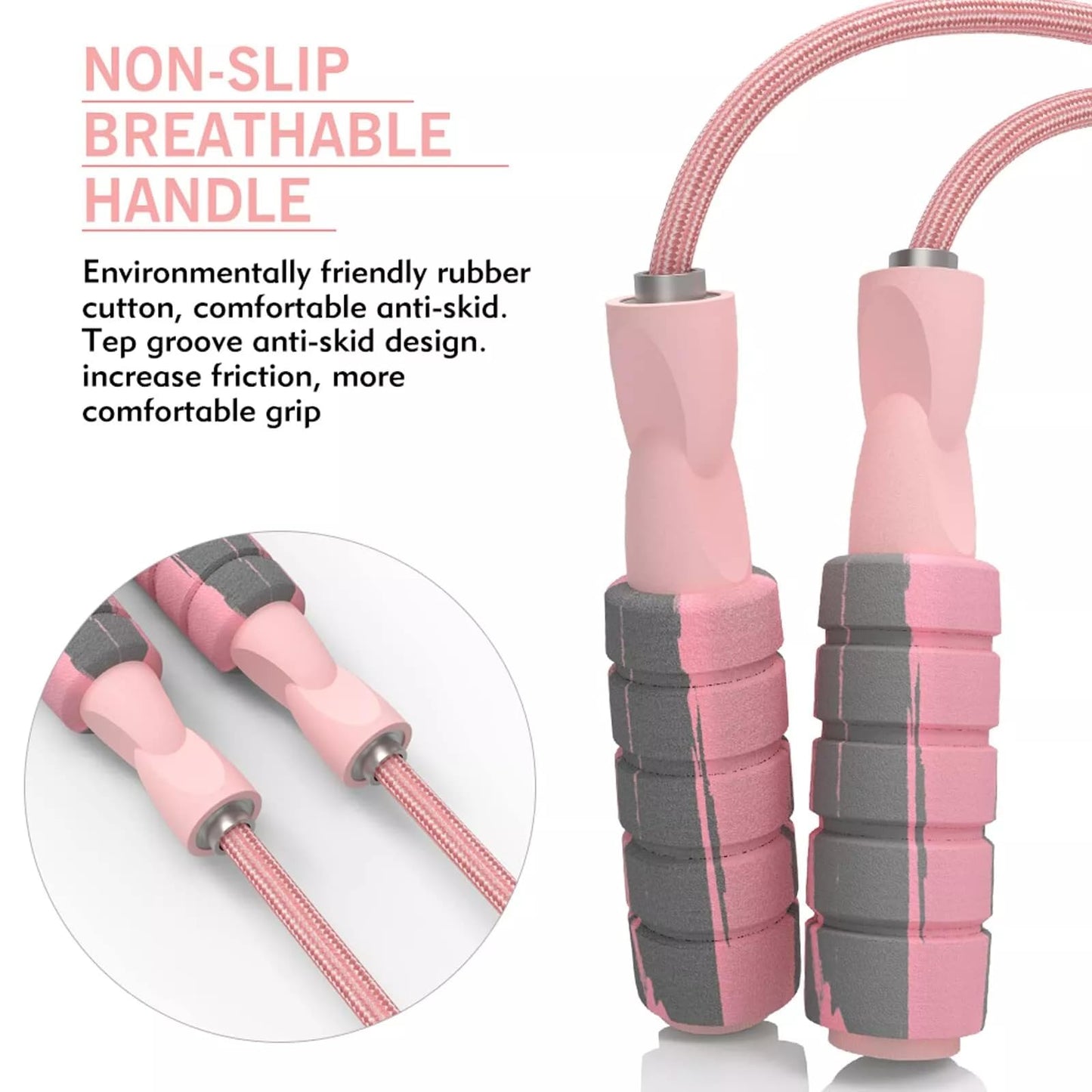 FITMYFAVO Jump Rope Cotton Adjustable Skipping Weighted jumprope for Women，Adult and Children