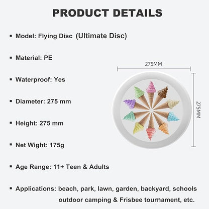 Blue Outdoor Flying Disc Bald Eagle Ultimate Disc 175g for Boys Girls Men Women Birthday Christmas