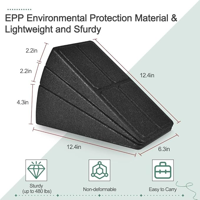 Slant Board Squat Wedge for Calf Stretchingï¼? Pcs 12" x 6.3" Foot Stretcher Balance Board for Plantar Fasciitis, Adjustable Foam Slant Board Wedge Great for Exercises