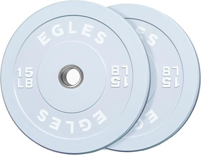 EGLES Vibrant Colorful Olympic Weight Plates, Rubber Barbell Plates, 2-inch Standard Virgin Rubber Bumper Plate 10 15 25 35 45LB for Home Gym Weightlifting, Strength Training, Fit Workouts